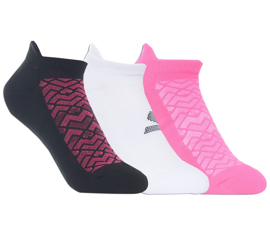 SKECHERS 3 Pack Half Terry Low Cut Athletic Socks Black / Pink Accessories