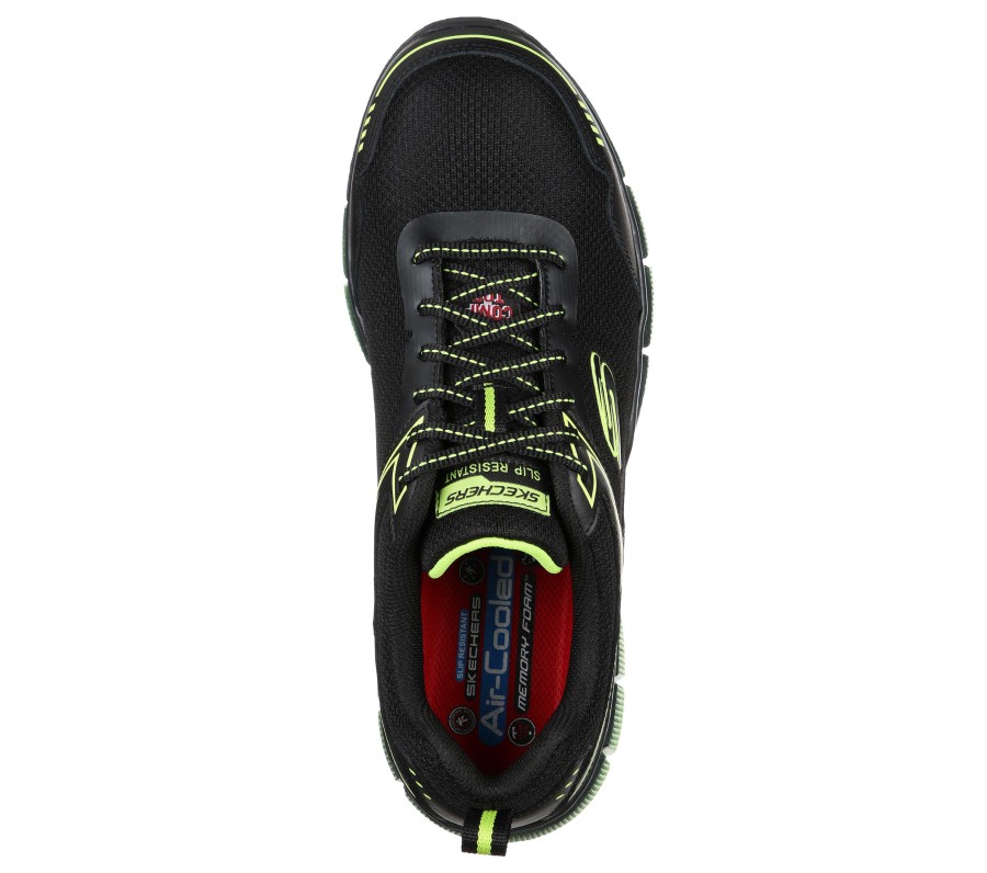 SKECHERS Work: Telfin - Rieg Comp Toe Black / Lime Work & Safety