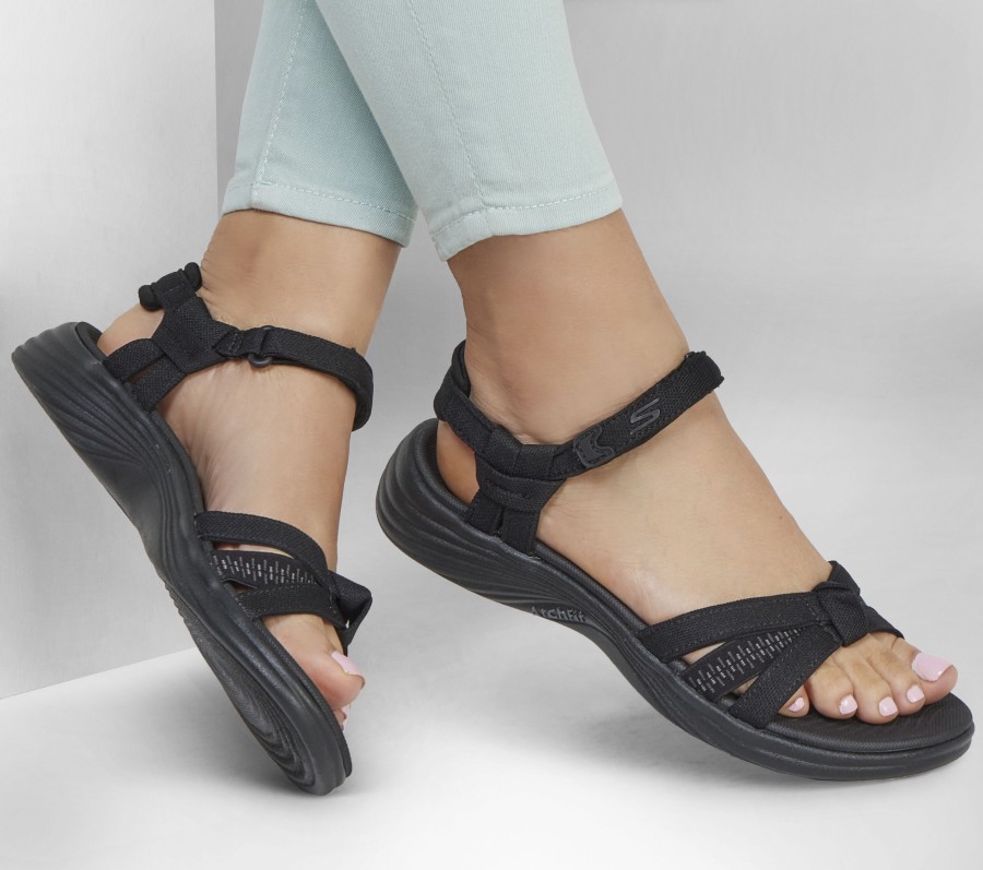 SKECHERS Arch Fit Radiance - Sensational Black / Gray Sandals