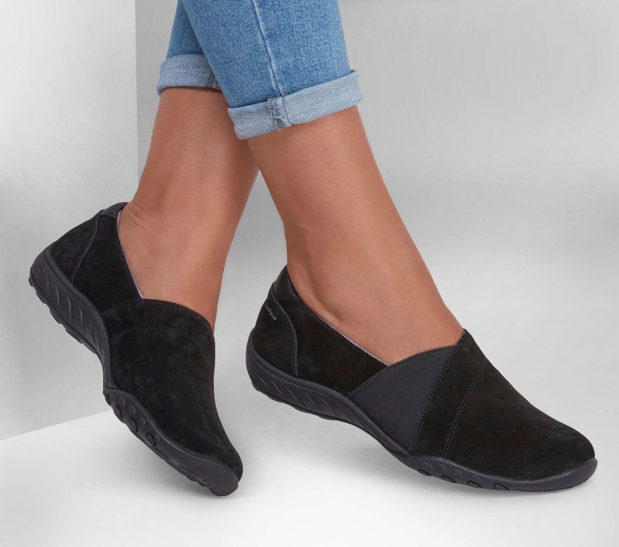 SKECHERS Relaxed Fit: Breathe-Easy - Kindred Black Slip-Ons