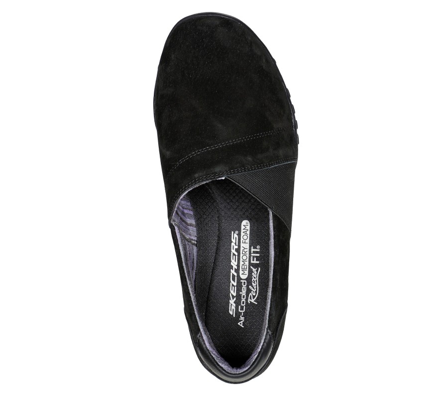 SKECHERS Relaxed Fit: Breathe-Easy - Kindred Black Slip-Ons