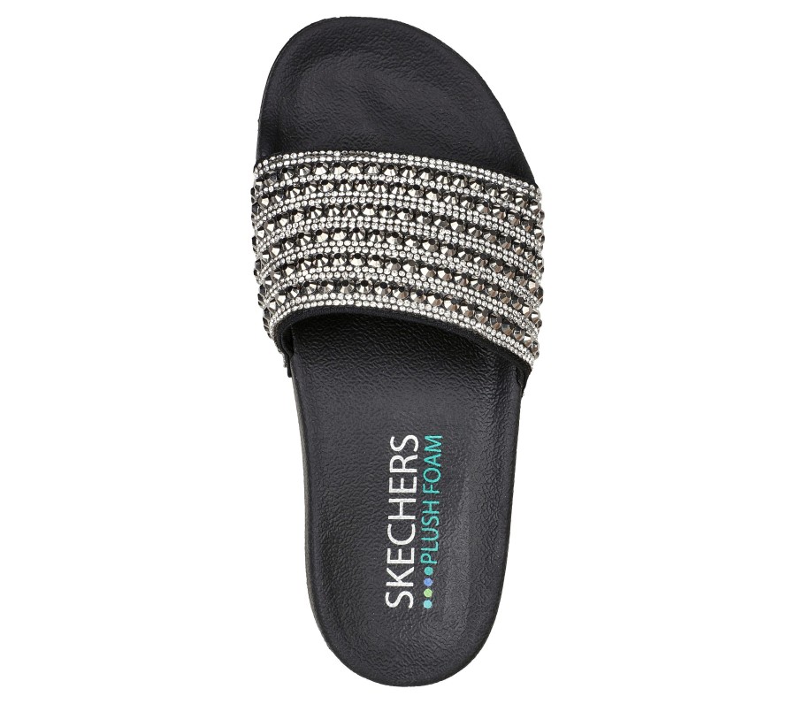 SKECHERS Pop Ups - Rocker Glam Black Sandals