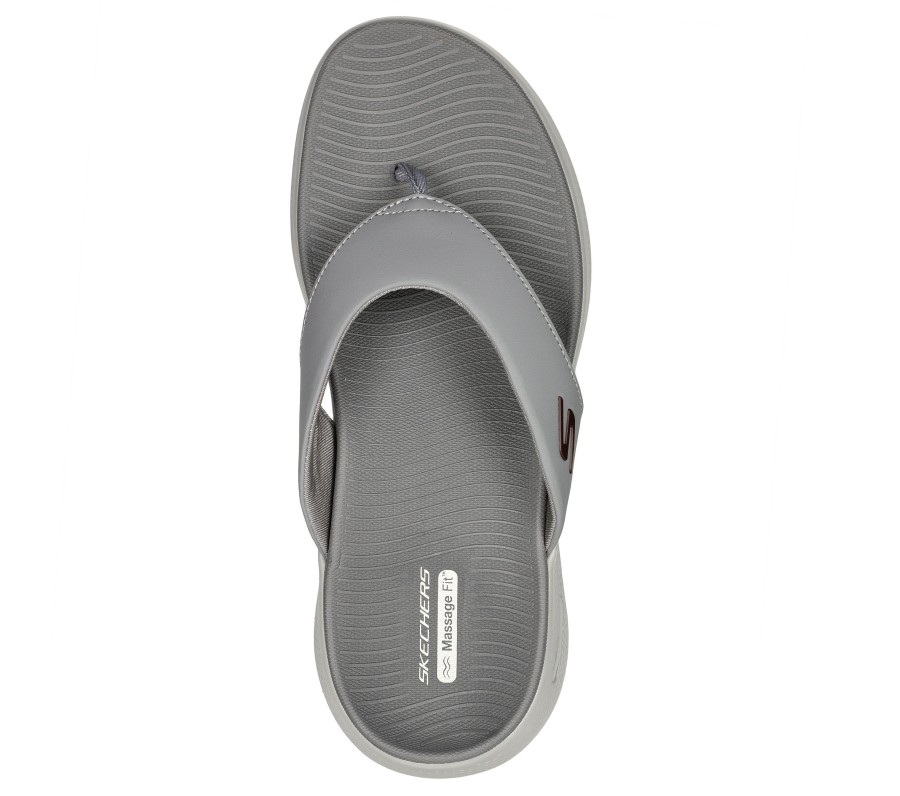 SKECHERS Go Walk Massage Fit Sandal Light Gray Sandals