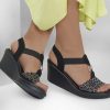 SKECHERS Rumble On - Queen B2 Black / Silver Wedges