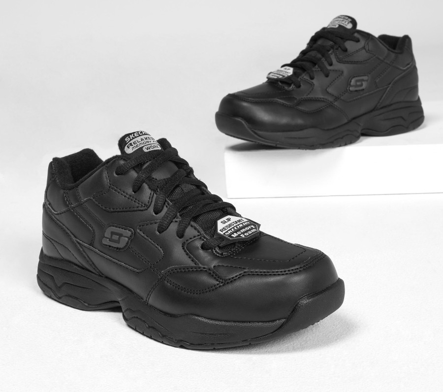 SKECHERS Work Relaxed Fit: Felton - Albie Sr Black Work & Safety