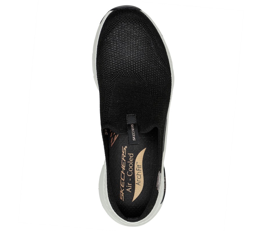 SKECHERS Skechers Arch Fit - Keeping It Cool Black / Rose Gold Slip-Ons