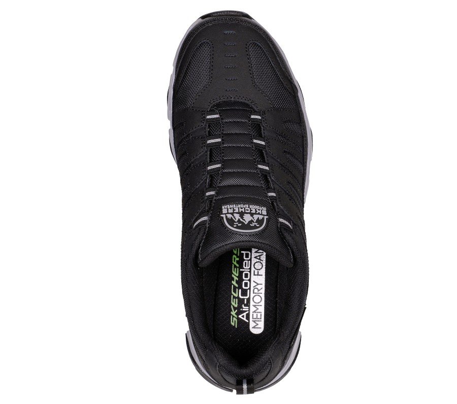 SKECHERS Relaxed Fit: Crossbar - Cedar Black / Gray Slip-Ons