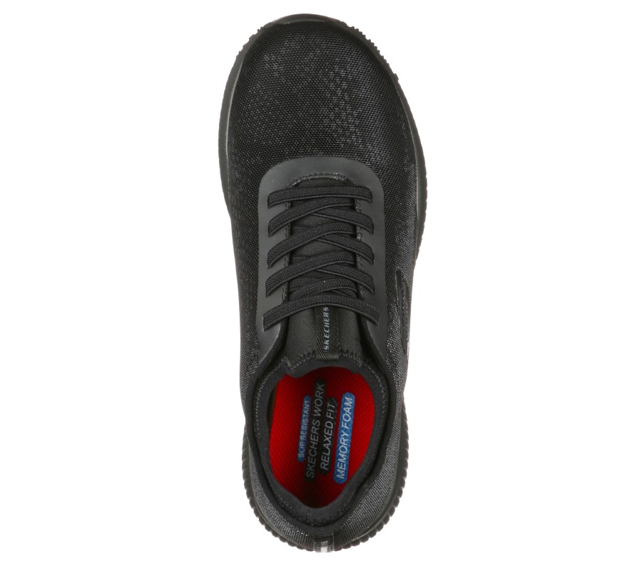 SKECHERS Work Relaxed Fit: Squad Sr - Glistle Black Work & Safety