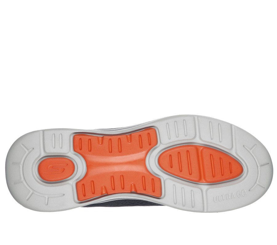 SKECHERS Skechers Gowalk Arch Fit - Idyllic Charcoal / Orange Athletic Sneakers