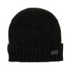 SKECHERS Mixed Rib Knit Beanie Black Accessories