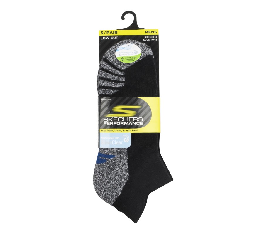 SKECHERS 3 Pack Low Cut Extra Terry Socks Black Accessories