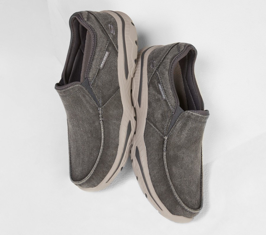 SKECHERS Relaxed Fit: Creston - Moseco Charcoal Slip-Ons