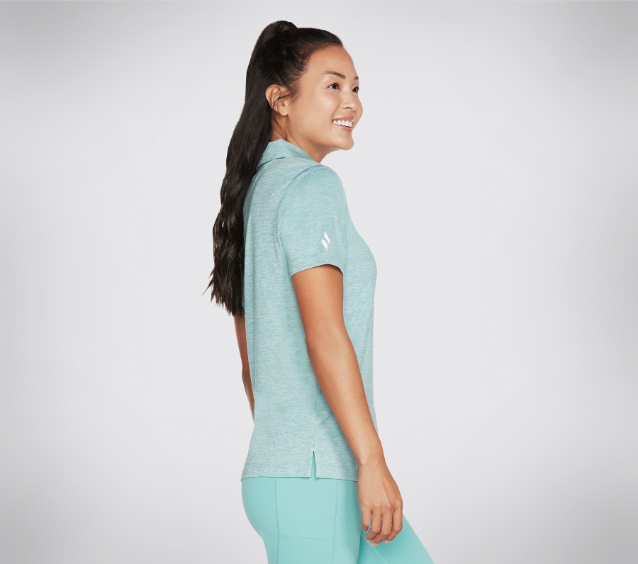 SKECHERS Diamond Blissful Club Polo Turquoise Tops