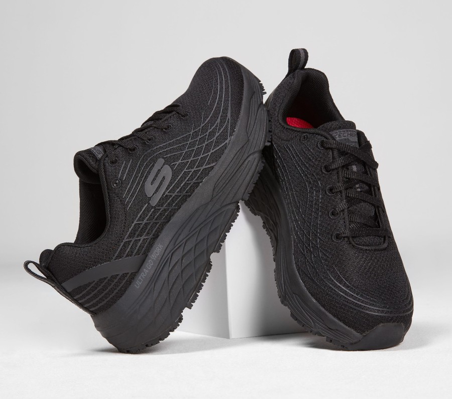 SKECHERS Work Relaxed Fit: Max Cushioning Elite Sr Black Work & Safety