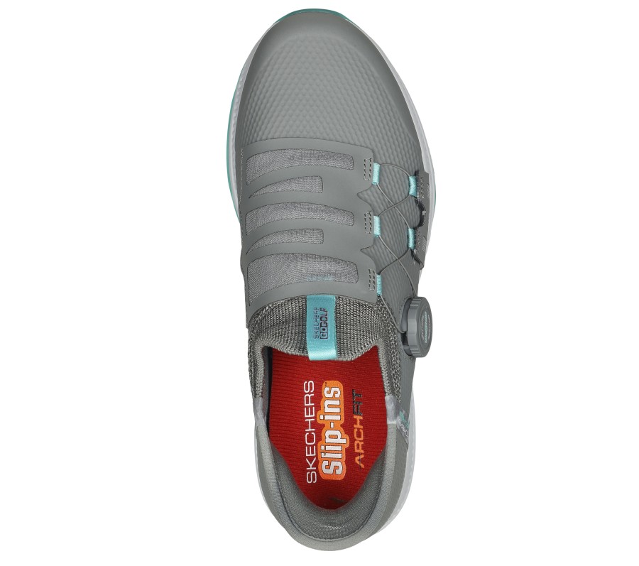 SKECHERS Skechers Slip-Ins: Go Golf Elite 5 - Slip 'In Gray / Aqua Slip-Ons