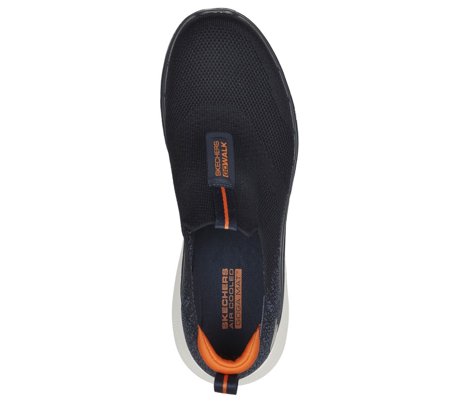 SKECHERS Go Walk 6 Navy / Orange Slip-Ons