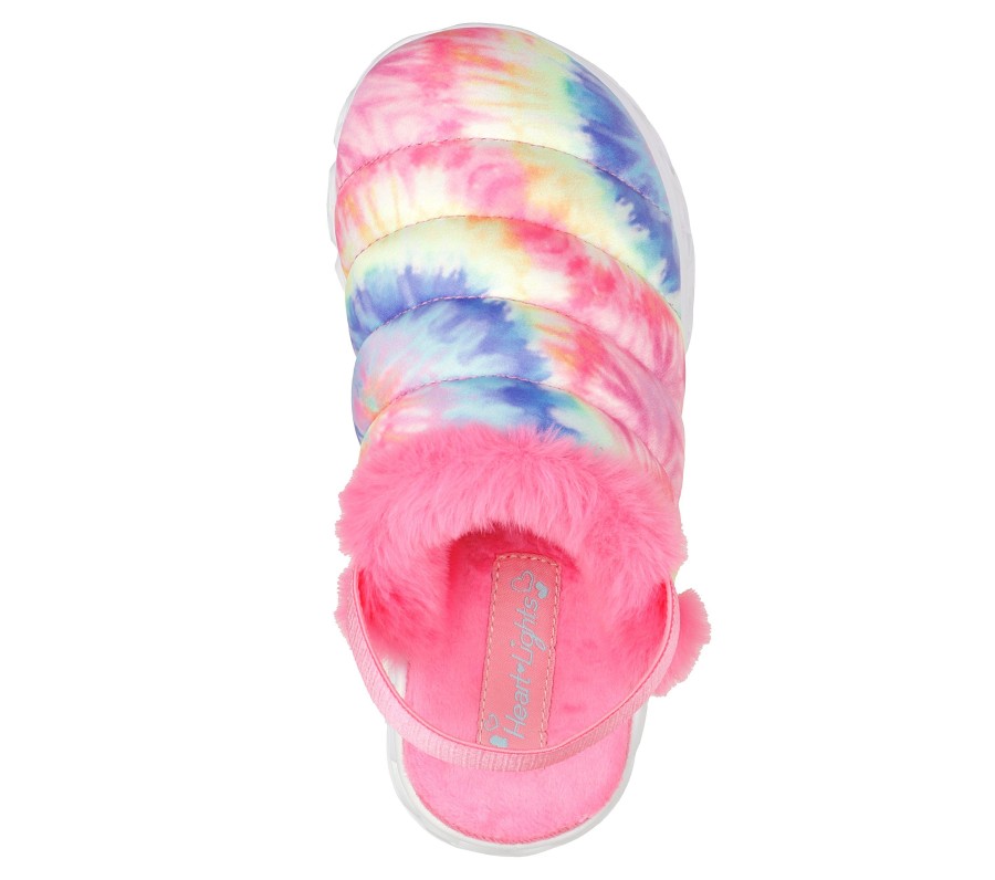 SKECHERS Heart Lights Sandal - Totally Groovy Pink / Multi Slip-Ons