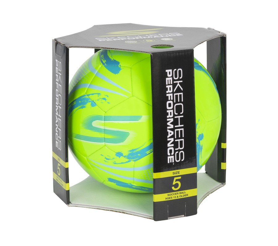 SKECHERS Hex Brushed Size 5 Soccer Ball Neon Lime / Multi Accessories