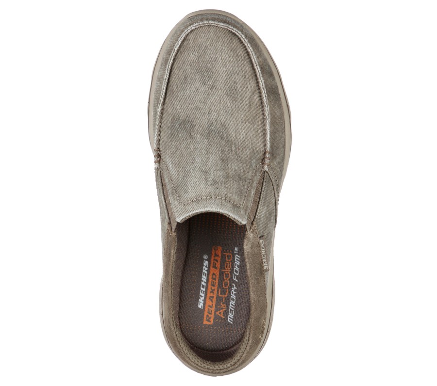 SKECHERS Relaxed Fit: Creston - Backlot Khaki Slip-Ons