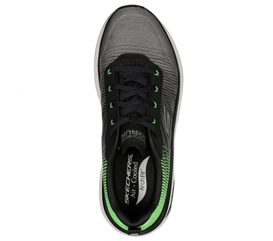 SKECHERS Max Cushioning Arch Fit - Come Back Black / Green Athletic Sneakers