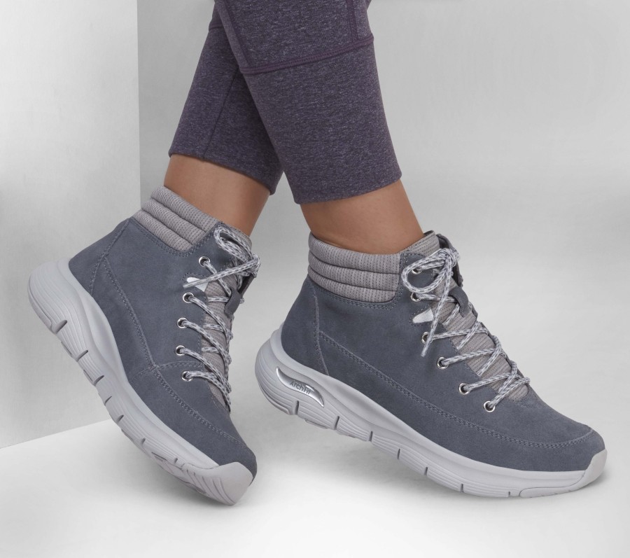 SKECHERS Arch Fit Smooth - Comfy Chill Gray Lace Up