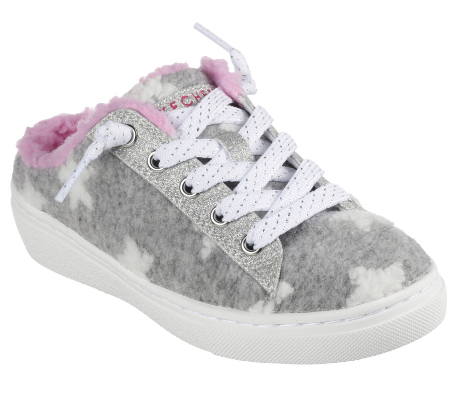 SKECHERS Goldie - Generation Cozy Gray / Pink Slip-Ons