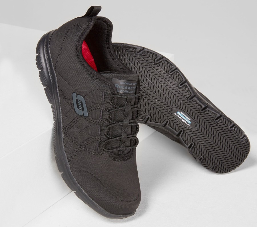 SKECHERS Work Relaxed Fit: Ghenter - Srelt Sr Black Work & Safety