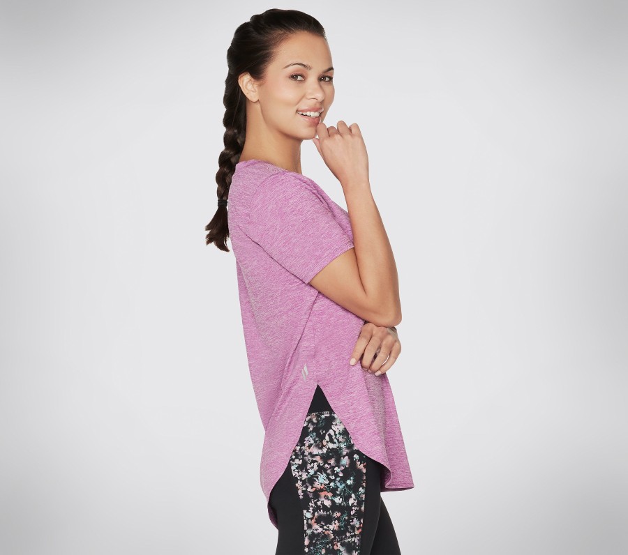 SKECHERS Skechers Apparel Diamond Blissful Tunic Purple / Hot Pink Tops