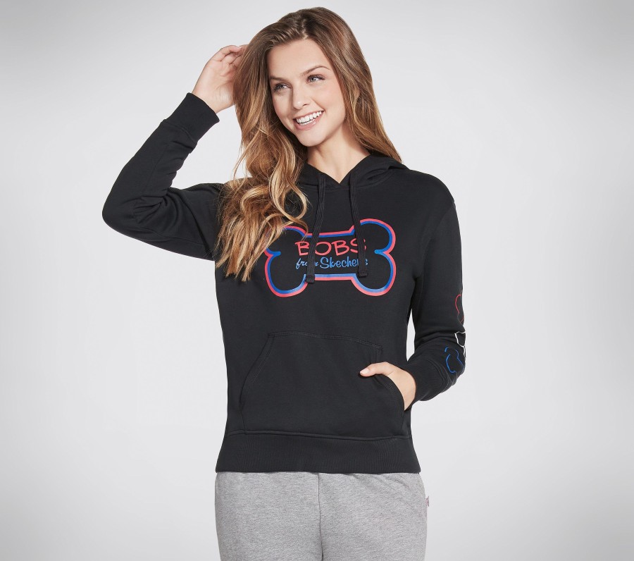 SKECHERS Bobs Apparel Bone Hoodie Black Tops