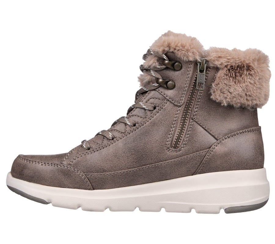 SKECHERS On-The-Go Glacial Ultra - Cozyly Dark Taupe Lace Up