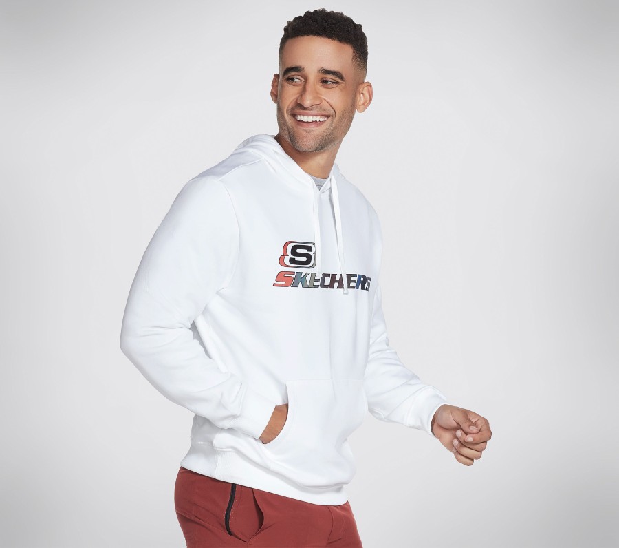 SKECHERS Skechers Golounge Apparel S Ombre Hoodie White Tops