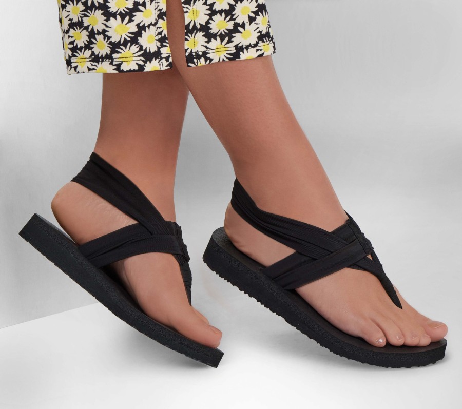 SKECHERS Meditation - Studio Kicks Black Sandals