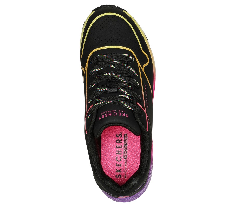 SKECHERS Uno Gen1 - Pop Of Neon Black / Multi Lace Up