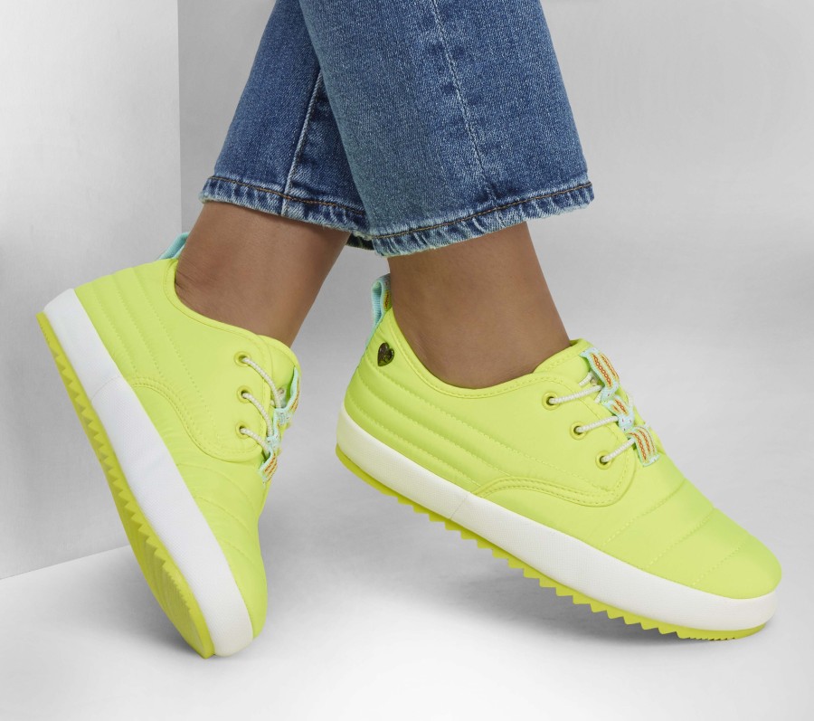 SKECHERS Bobs Drift - Neon Puffs Neon Yellow Slip-Ons