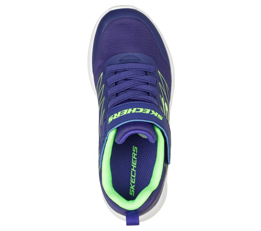 SKECHERS Microspec - Texlor Navy / Lime Athletic Sneakers