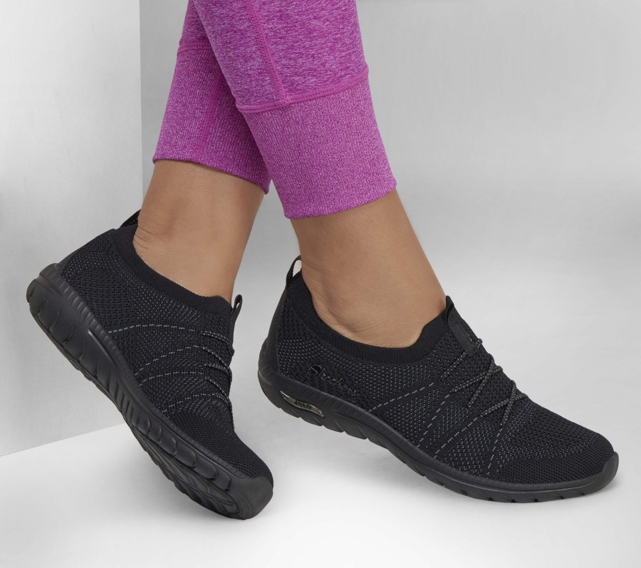 SKECHERS Arch Fit Flex - Sunrise Story Black Slip-Ons