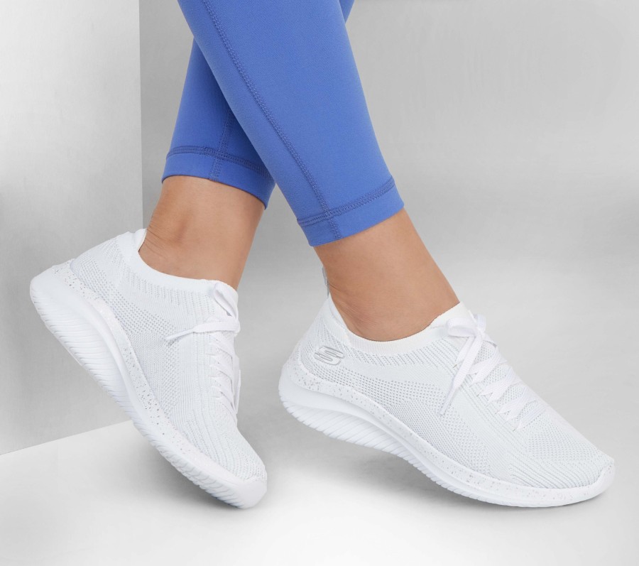 SKECHERS Ultra Flex 3.0 - Let'S Dance White / Silver Slip-Ons