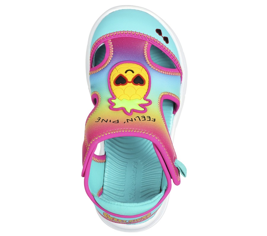 SKECHERS Flex Splash - Fruity Buds Turquoise / Hot Pink Sandals