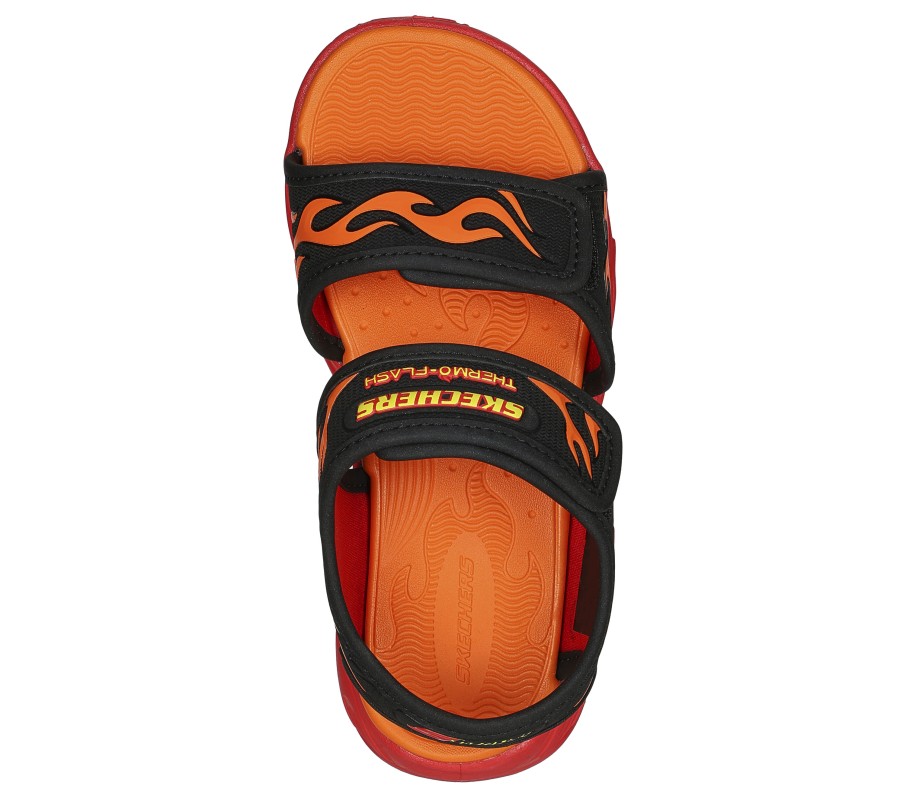 SKECHERS S-Lights: Thermo-Flash - Heat Tide Black / Red Sandals