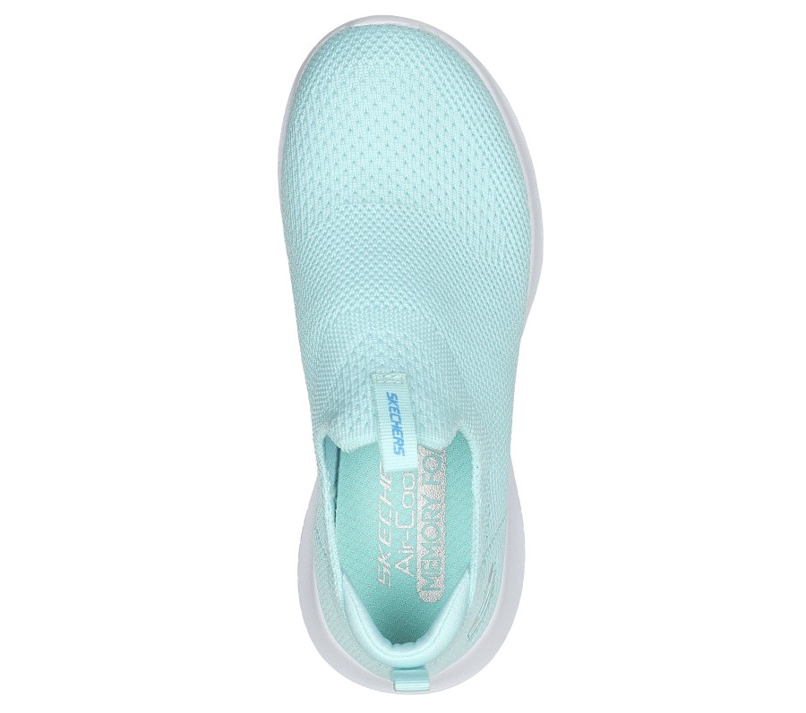 SKECHERS Ultra Flex - Running Around Aqua Slip-Ons