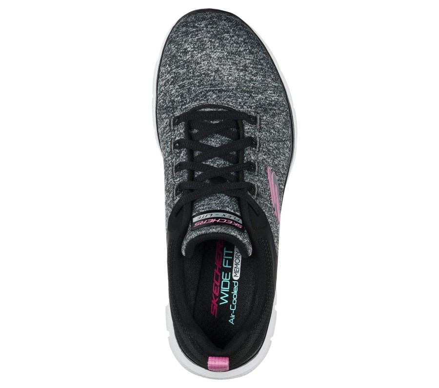 SKECHERS Flex Appeal 4.0 Black / Pink Lace Up