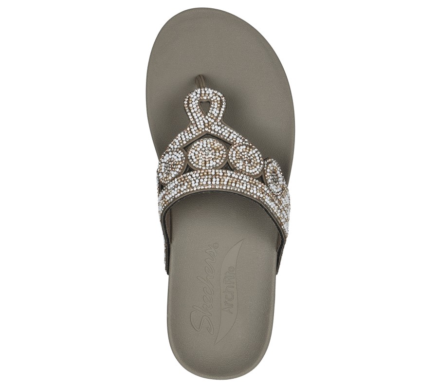 SKECHERS Arch Fit Vinyasa - Love 2 Sparkle Taupe / Pink Sandals