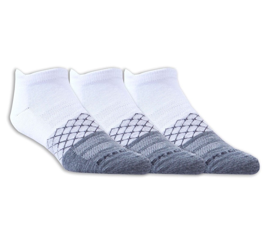 SKECHERS 3 Pack Diamond Arch Socks White / Black Accessories