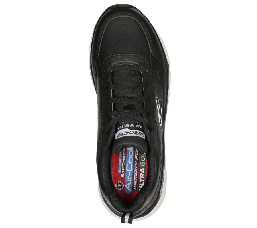 SKECHERS Work: Max Cushioning Elite Sr - Fibar Black / White Work & Safety