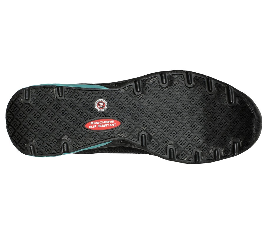 SKECHERS Work: Glide-Step Sr - Adilly Alloy Toe Black / Teal Work & Safety