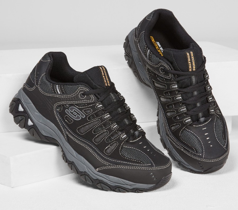 SKECHERS After Burn - Memory Fit Black / Charcoal Athletic Sneakers