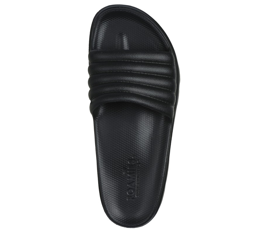 SKECHERS Foamies: Top-Level Black Sandals