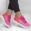 SKECHERS Go Walk Massage Fit - Ultra Glow Pink / Orange Lace Up