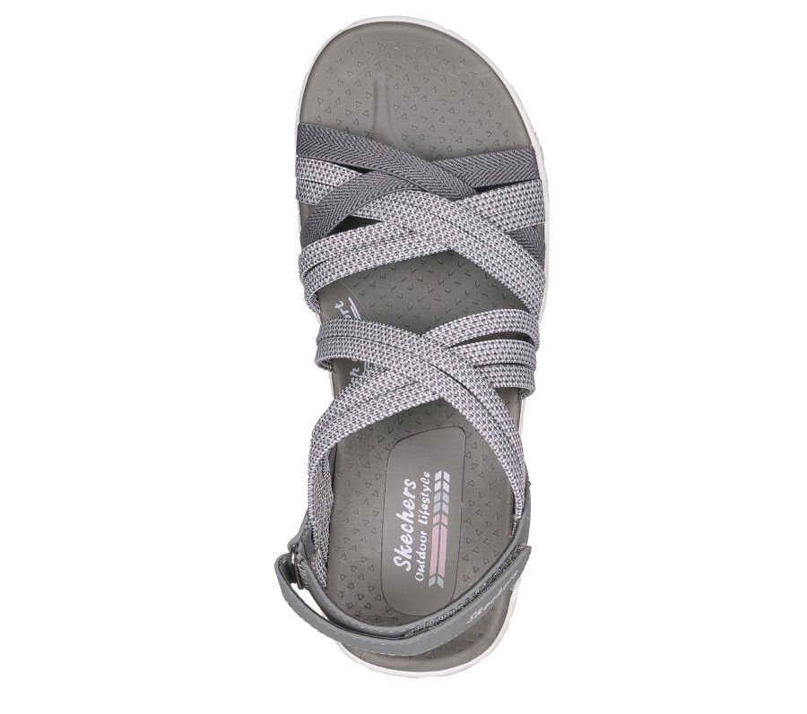 SKECHERS Reggae Cup - Smitten By You Gray / White Sandals