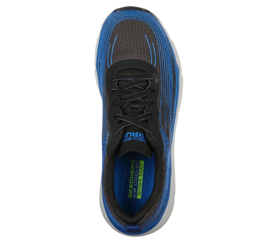 SKECHERS Max Cushioning Elite - Brilliant Black / Blue Athletic Sneakers